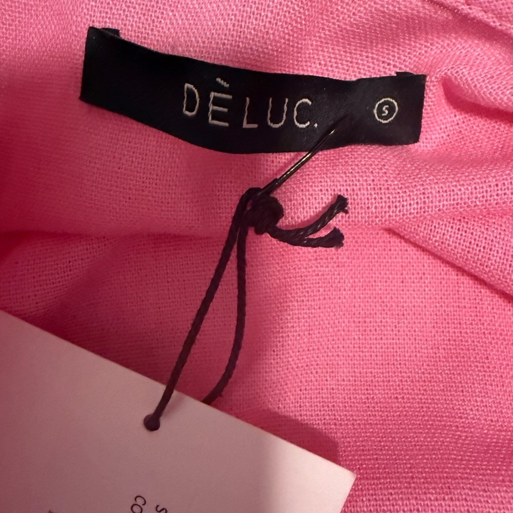 Deluc Pink Wrap Ruffled Linen Sundress - Picture 4 of 8